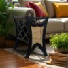 Black Asian-inspired Magazine Rack for Elegant Storage - Image 2