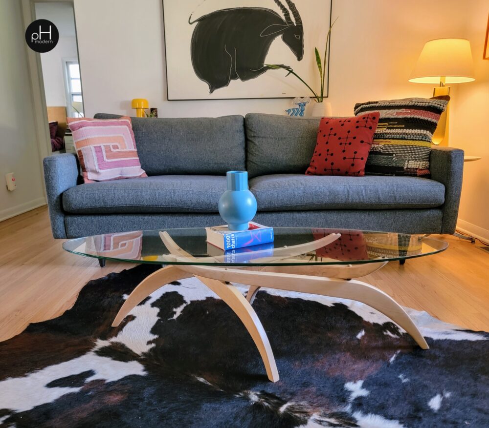 Refinished Vintage Modern Sculptural Coffee Table