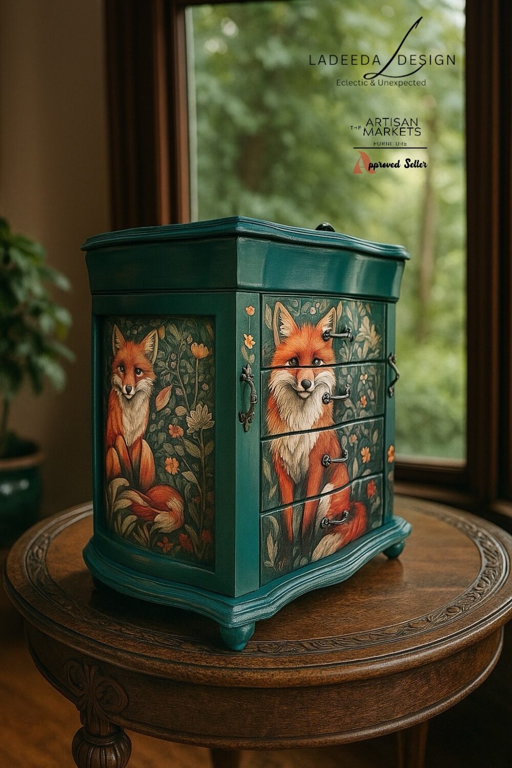 Gorgeous Hand-Painted Fox Jewelry Box – One of a Kind! 🦊✨