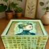 Whimsical Botanical Musical Jewelry Box – Handcrafted Spring Green & Gold Gilded - Image 2