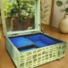 Whimsical Botanical Musical Jewelry Box – Handcrafted Spring Green & Gold Gilded - Image 4