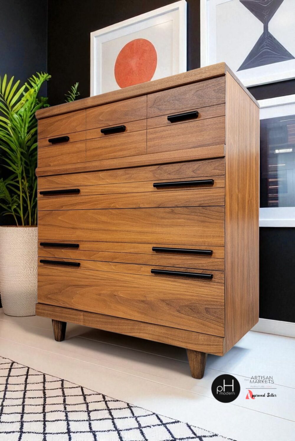 Refinished Vintage Modern Tall Dresser