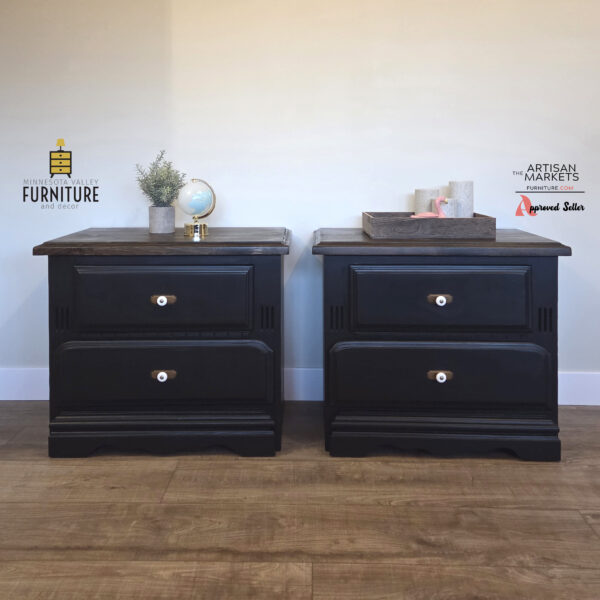 Refinished Pair of Nightstands