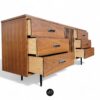 Refinished Vintage Mid Century Modern Dresser Credenza by Bassett - Image 6