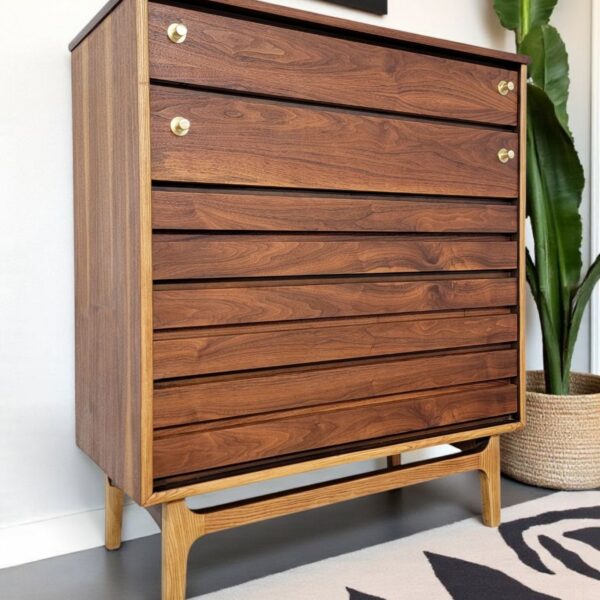 Refinished Vintage MCM Tall Dresser