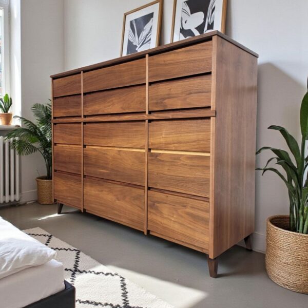 Refinished Vintage MCM Large Dresser Credenza