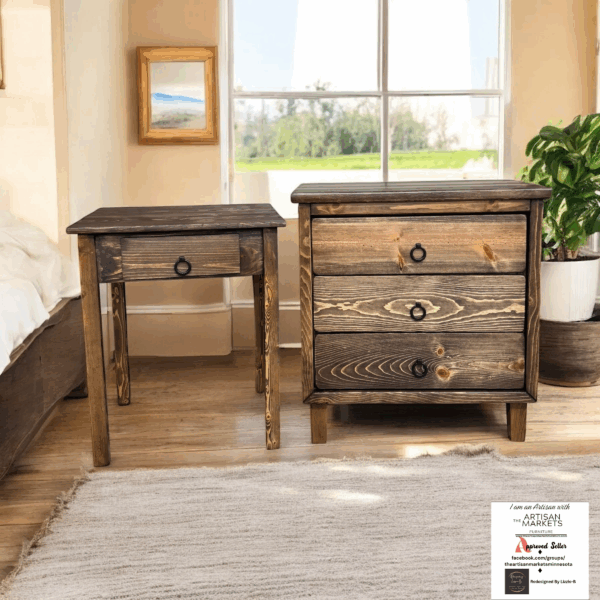 Rustic Charm Bedroom Nightstand Set/Drawer Chest