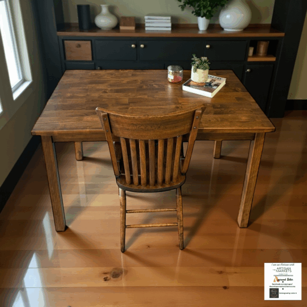 Refinished Maple Desk & Vintage Butternut Chair Set