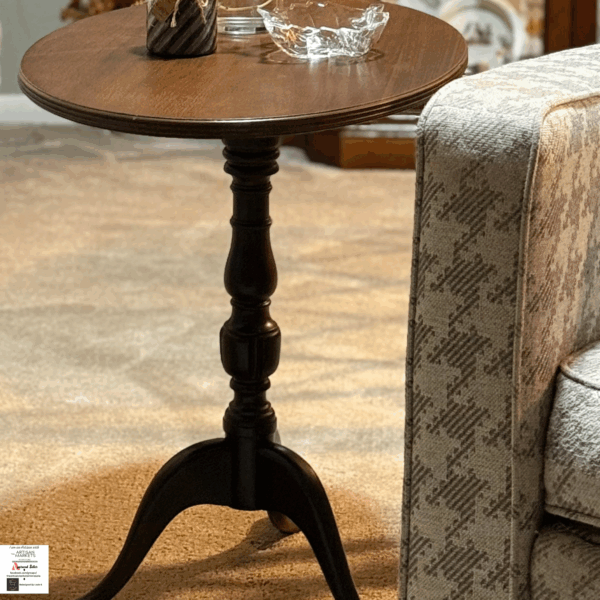 Vintage Brandt Pedestal Side Table - Refinished Like New