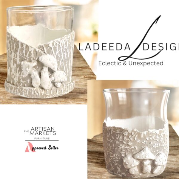 Handmade Clay & Glass Candleholders