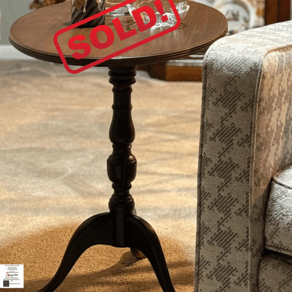 SOLD - Vintage Brandt Pedestal Side Table - Refinished Like New