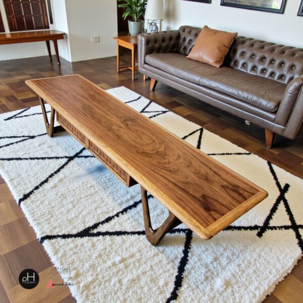 Refinished Vintage Mid Century Modern Coffee Table