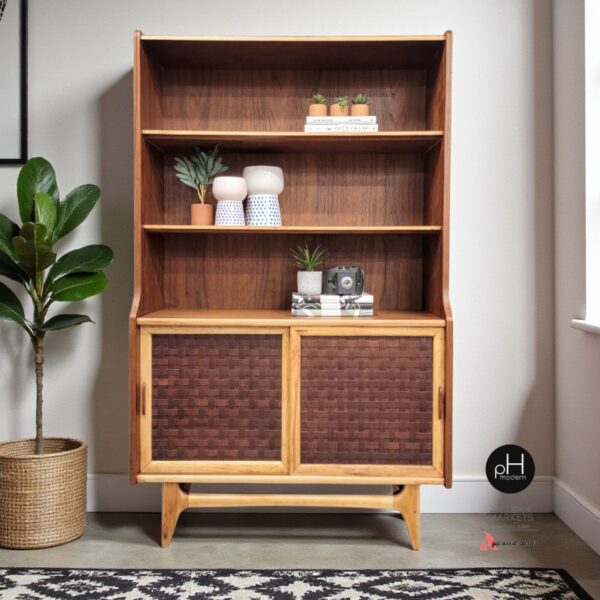 Refinished Vintage Mid Century Modern Bookshelf