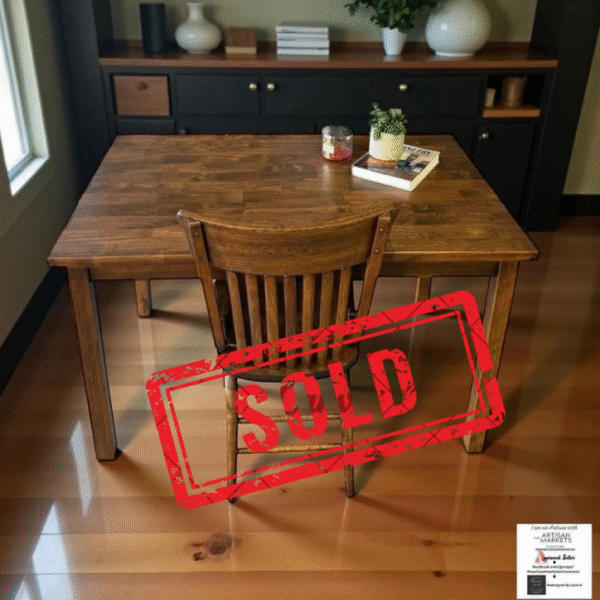 SOLD - Refinished Maple Desk & Vintage Butternut Chair Set