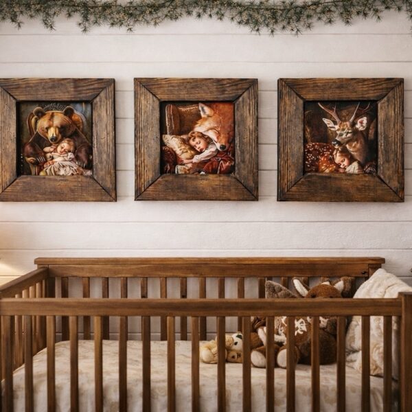 Woodland Napping Child and Beast - Wall Art