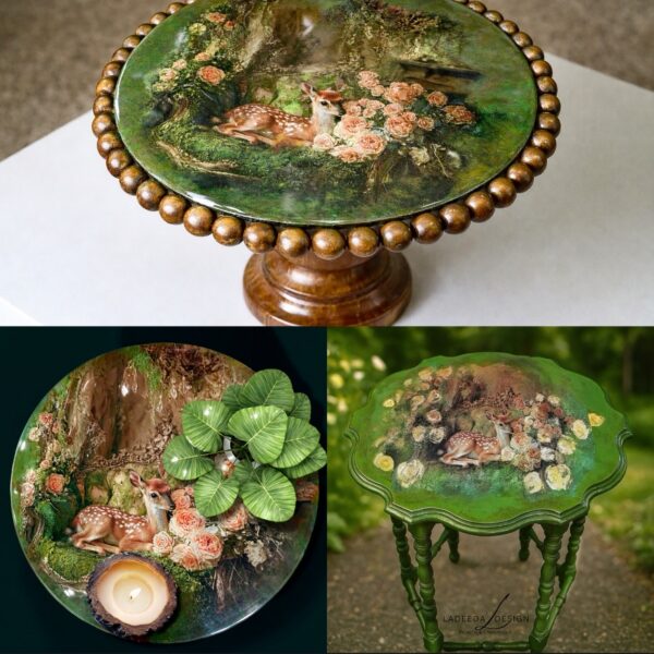 Whispering Fawn Pedestal & Lazy Susan
