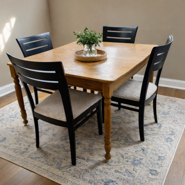 100+ Year Old Solid Wood Dining Table + 6 Refinished Chairs | Expandable | One-of-a-Kind