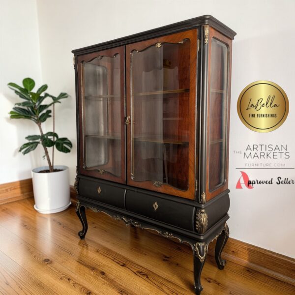 SOLD - French Queen Anne Display Cabinet