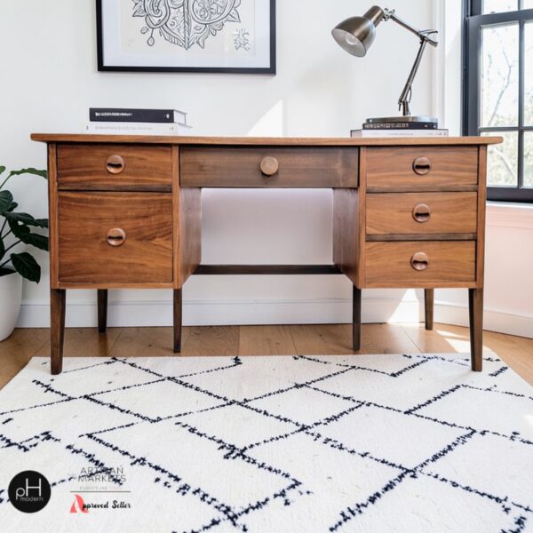 Refinished Vintage Mid-Century Modern Desk