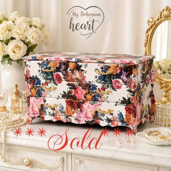Sandrina Flowers M.I.M. Lador French Provincial Music Box
